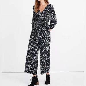 Ruffle-Sleeve Tie-Waist Jumpsuit in Baby's Breath